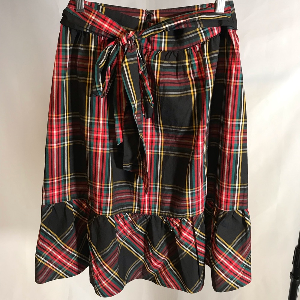 J Crew Skirt Black, Red, Yellow and Green Size Small
